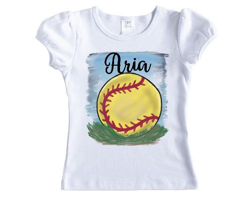 Softball Personalized Girls Shirt - Sew Lucky Embroidery