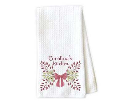 Spring Flowers Personalized Waffle Weave Microfiber Kitchen Towel