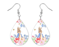 Spring Bunny and Bee Earrings - Sew Lucky Embroidery
