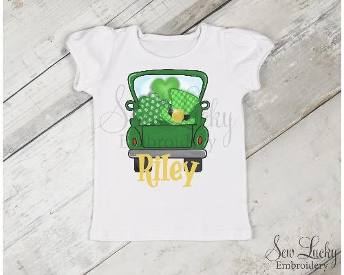 St Patricks Day Truck Personalized Shirt - Sew Lucky Embroidery