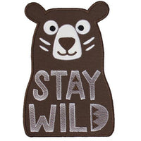Stay Wild Bear Patch - Sew Lucky Embroidery