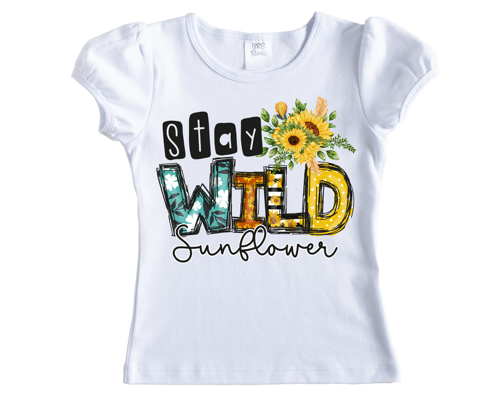 Stay Wild Sunflower Shirt - Sew Lucky Embroidery