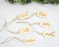 Wood Personalized Stocking & Gift Tag - Sew Lucky Embroidery