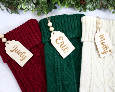 Wood Personalized Stocking & Gift Tag