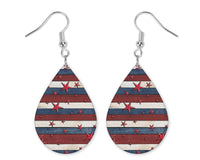 Stars and Stripes Teardrop Earrings