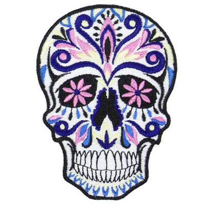 Sugar Skull Sew or Iron on Embroidered Patch
