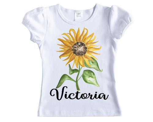 Sunflower Girls Personalized Shirt - Sew Lucky Embroidery