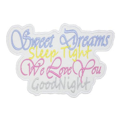 Sweet Dreams Sew or Iron on Embroidered Patch