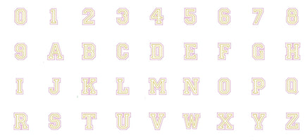 Sweet Varsity Number or Letter Patch - Sew Lucky Embroidery