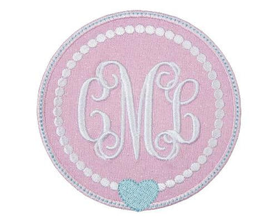 Sweetheart Monogram Sew or Iron on Embroidered Patch