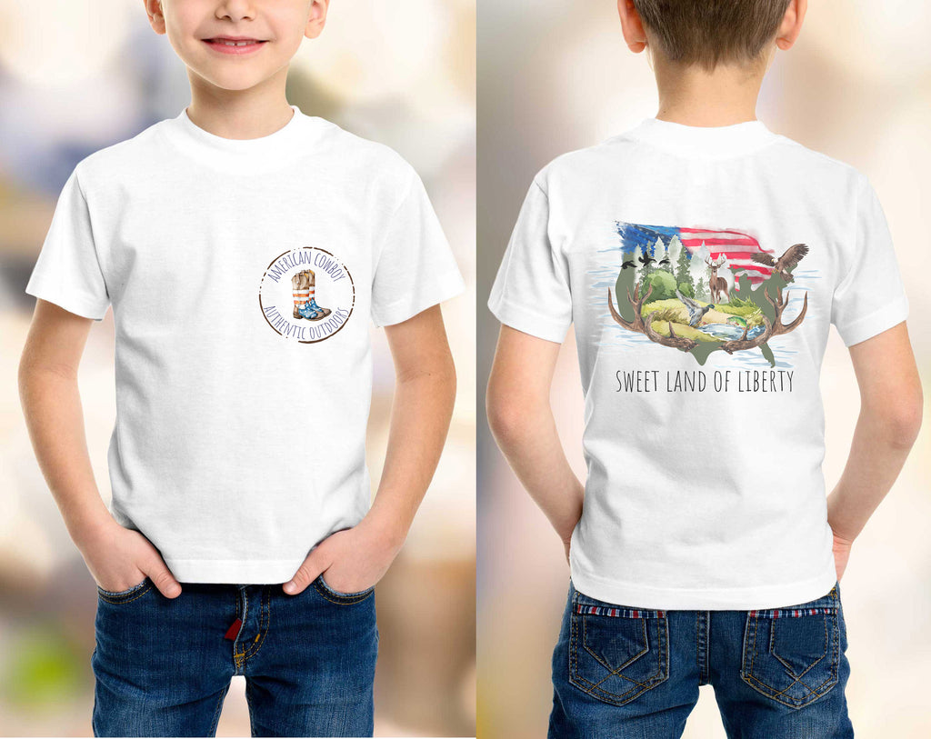 Sweet Land of Liberty Deer Shirt - Sew Lucky Embroidery