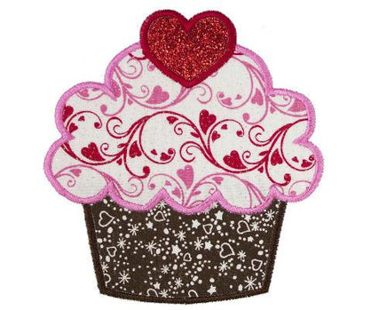 Swirly Cupcake Patch - Sew Lucky Embroidery