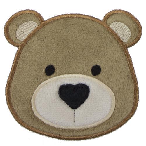 Teddy Bear with Heart Shaped Nose Patch - Sew Lucky Embroidery