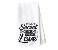 The Secret Ingredient is Always Love Kitchen Towel - Waffle Weave Towel - Microfiber Towel - Kitchen Decor - House Warming Gift - Sew Lucky Embroidery