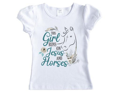 This Girl Runs on Jesus and Horses Shirt