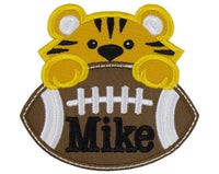 Tiger Football Boy Personalized Patch - Sew Lucky Embroidery