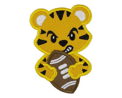 Tiger Football Sew or Iron on Embroidered Patch