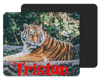 Tiger Laying Custom Personalized Mouse Pad - Sew Lucky Embroidery