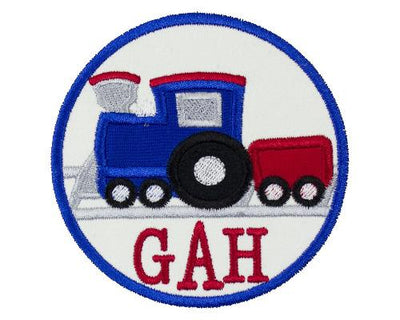 Train Circle Personalized Sew or Iron on Embroidered Patch