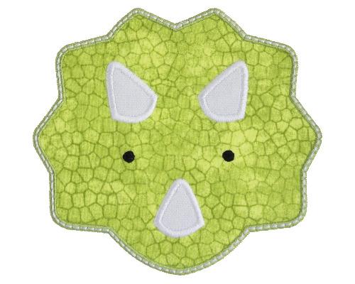 Triceratops Dinosaur Face Patch - Sew Lucky Embroidery