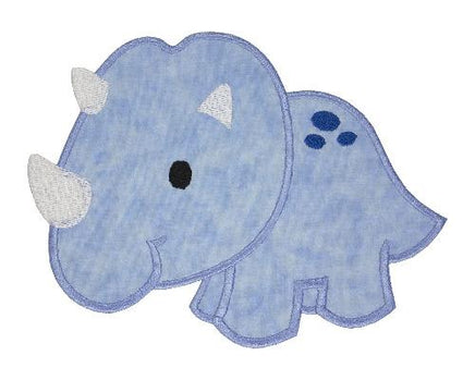 Triceratops Dinosaur Patch - Sew Lucky Embroidery