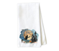 Trick or Treat Kitchen Towel - Waffle Weave Towel - Microfiber Towel - Kitchen Decor - House Warming Gift - Sew Lucky Embroidery