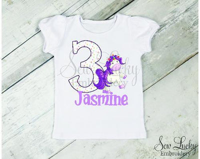 Unicorn Girls Personalized Birthday Shirt