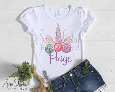 Unicorn Horn Personalized Girls Shirt