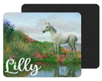 Unicorn in Flowers Custom Personalized Mouse Pad - Sew Lucky Embroidery