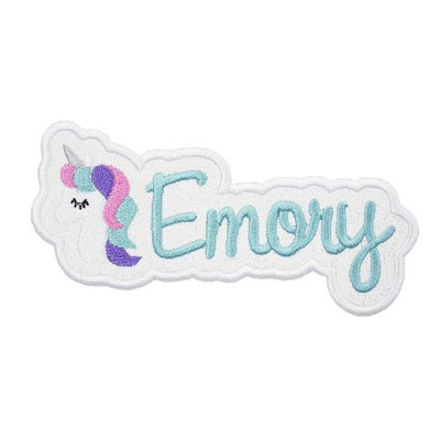 Unicorn Name Sew or Iron on Embroidered Patch