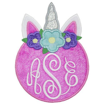 Unicorn Monogram Sew or Iron on Embroidered Patch