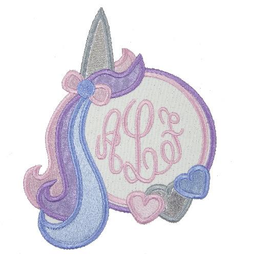 Unicorn Personalized Circle Patch - Sew Lucky Embroidery