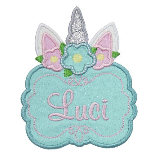 Unicorn Personalized Name Patch - Sew Lucky Embroidery