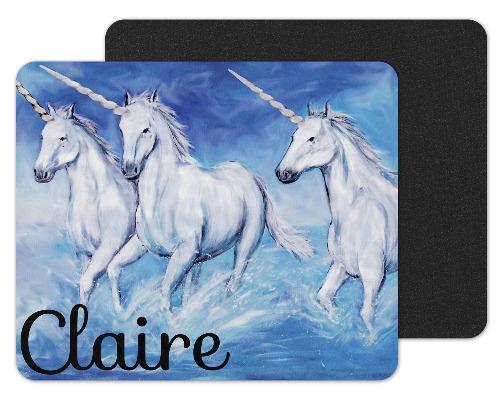 Unicorn Trio Custom Personalized Mouse Pad - Sew Lucky Embroidery