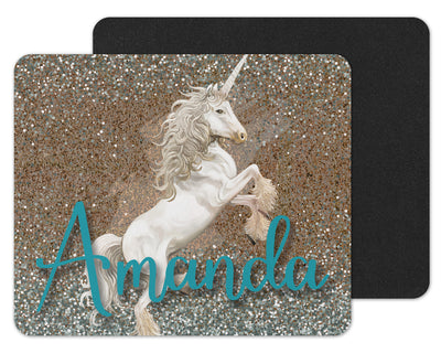 Unicorn Glitter Custom Personalized Mouse Pad