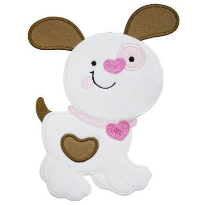 Valentine Puppy Sew or Iron on Patch