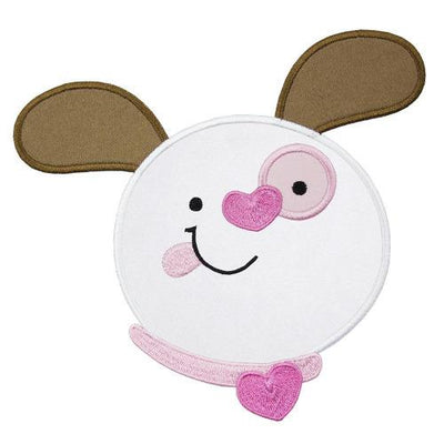 Valentine Puppy Head Sew or Iron on Patch
