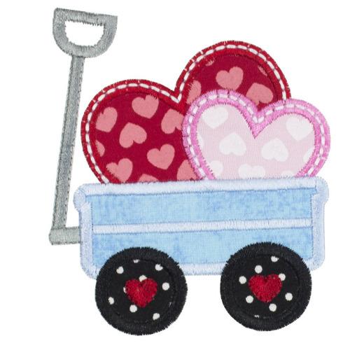 Valentine Wagon Patch - Sew Lucky Embroidery