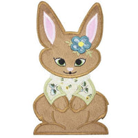 Vintage Spring Bunny Patch - Sew Lucky Embroidery