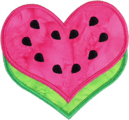 Watermelon Heart Patch - Sew Lucky Embroidery