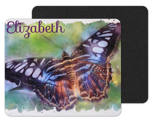 Watercolor Butterfly Custom Personalized Mouse Pad - Sew Lucky Embroidery