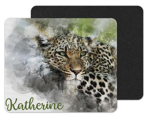 Watercolor Cheetah Custom Personalized Mouse Pad - Sew Lucky Embroidery