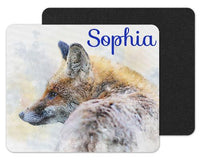 Watercolor Fox Custom Personalized Mouse Pad - Sew Lucky Embroidery