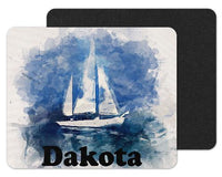 Watercolor Sailboat Custom Personalized Mouse Pad - Sew Lucky Embroidery