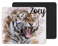 Watercolor Tiger Custom Personalized Mouse Pad - Sew Lucky Embroidery