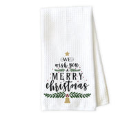 We Wish You a Merry Christmas Kitchen Towel - Waffle Weave Towel - Microfiber Towel - Kitchen Decor - House Warming Gift - Sew Lucky Embroidery