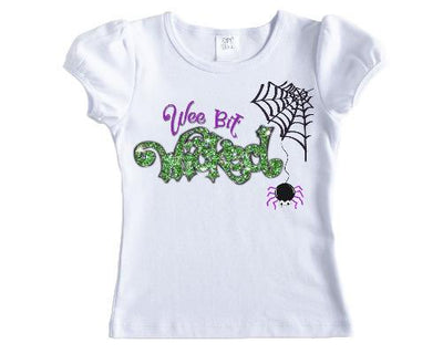 Wee Bit Wicked Halloween Personalized Girls Shirt