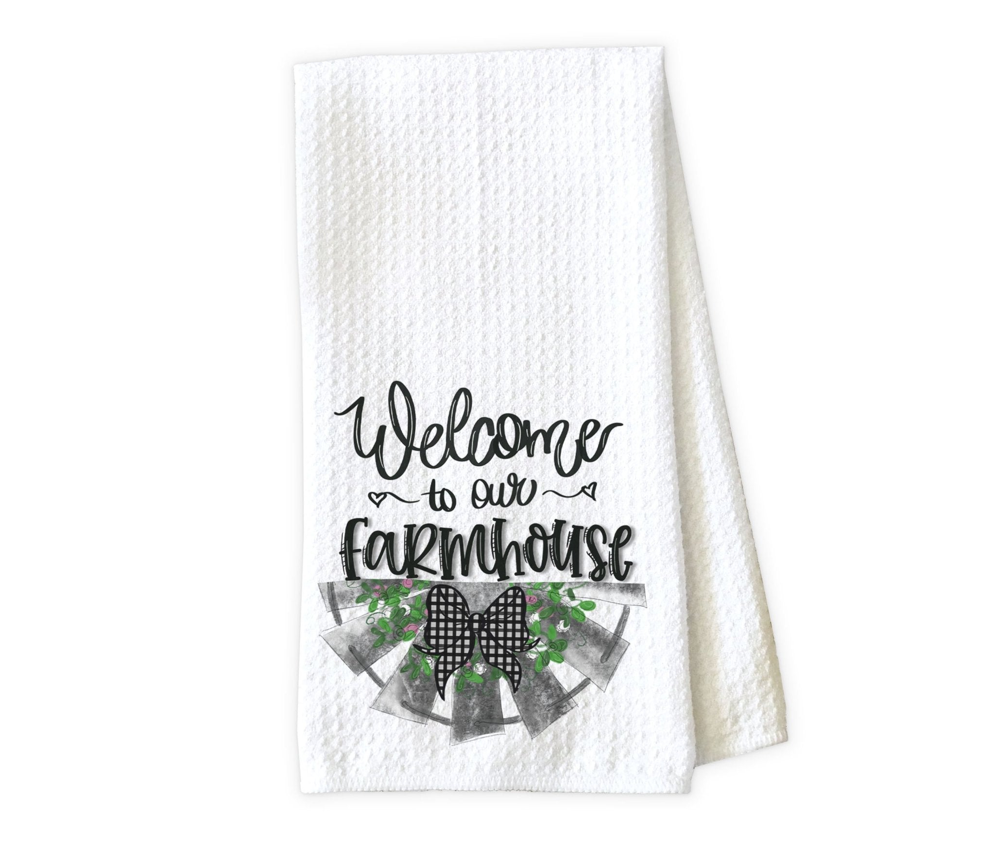 Personalized Kitchen Waffle Weave Microfiber Towels // Custom Kitchen Towel  Gift