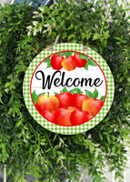 Welcome Apples Door Hanger - Sew Lucky Embroidery