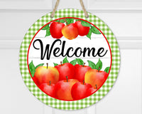 Welcome Apples Door Hanger - Sew Lucky Embroidery